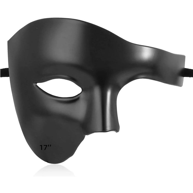 Elegant Venetian Phantom Mask With Ribbon - Lightweight Half-Face Masquerade For Halloween & Themed Parties