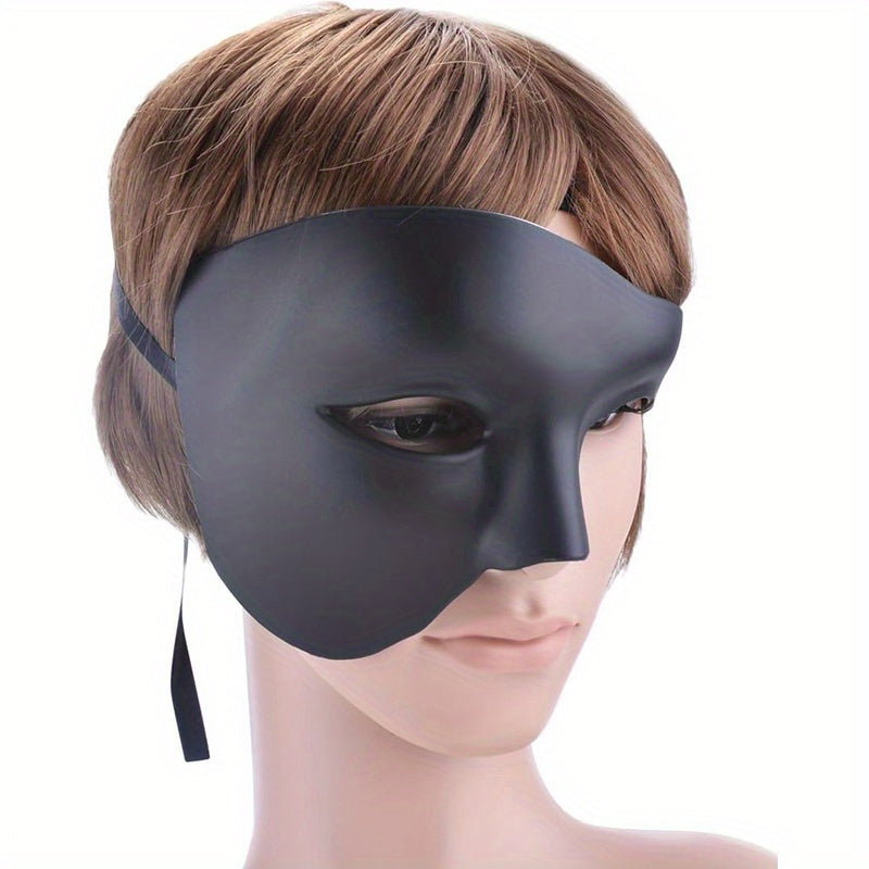 Elegant Venetian Phantom Mask With Ribbon - Lightweight Half-Face Masquerade For Halloween & Themed Parties