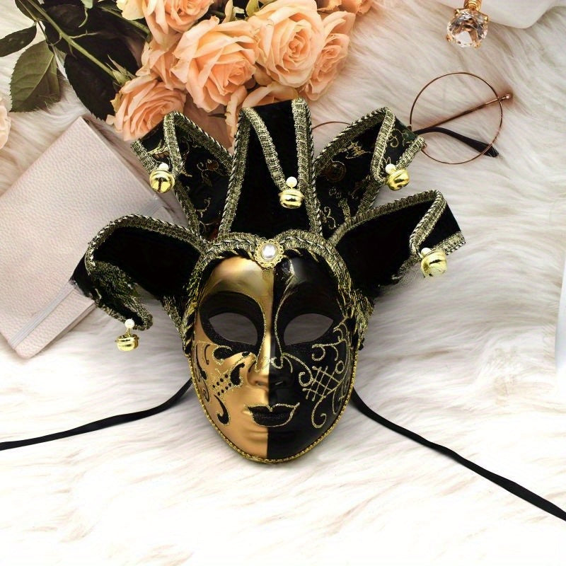 Elegant Venetian-Style Masquerade Mask for Men & Women - Perfect for Halloween, Mardi Gras, and Carnival Parties