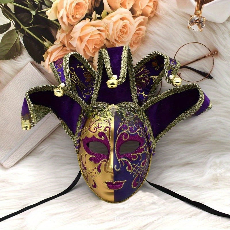 Elegant Venetian-Style Masquerade Mask for Men & Women - Perfect for Halloween, Mardi Gras, and Carnival Parties