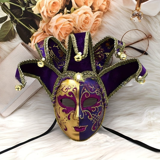 Elegant Venetian-Style Masquerade Mask for Men & Women - Perfect for Halloween, Mardi Gras, and Carnival Parties