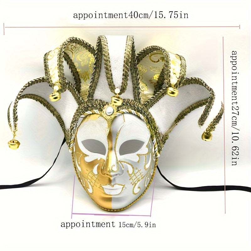 Elegant Venetian-Style Masquerade Mask for Men & Women - Perfect for Halloween, Mardi Gras, and Carnival Parties