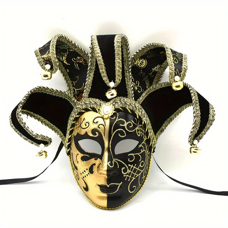 Elegant Venetian-Style Masquerade Mask for Men & Women - Perfect for Halloween, Mardi Gras, and Carnival Parties