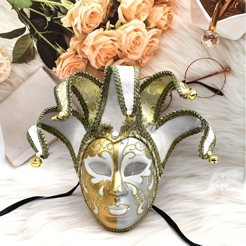 Elegant Venetian-Style Masquerade Mask for Men & Women - Perfect for Halloween, Mardi Gras, and Carnival Parties