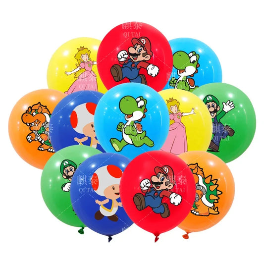 Super Mario Series Anime Figures Balloon Set Mario Bros Luigi Yoshi Children Partys Theme Balloon Decorate