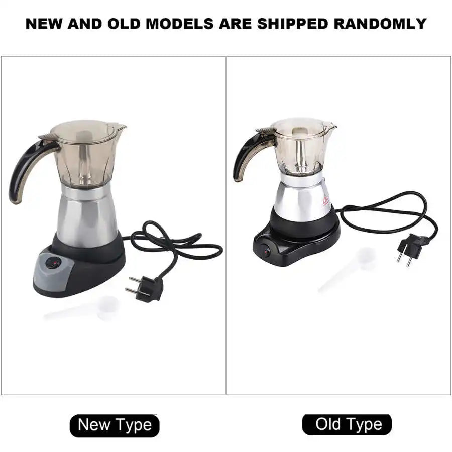 3 to 6 Cup Maker Electric Italian Coffee Top  Pot Percolators Tool Filter Cartridge EU Plug Aluminium 220V