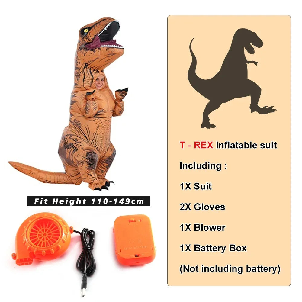 Adult Funny Full Body Dress-up Cosplay T-rex Dinosaur Inflatable Costume for Women Men Halloween Party Dino Performance Costumes