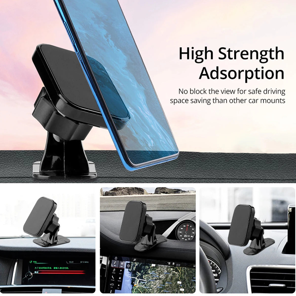 Magnetic Car Phone Holder Stand 360 Degree Mobile Cell Air Vent Magnet Mount GPS Support For iPhone Xiaomi Samsung Huawei