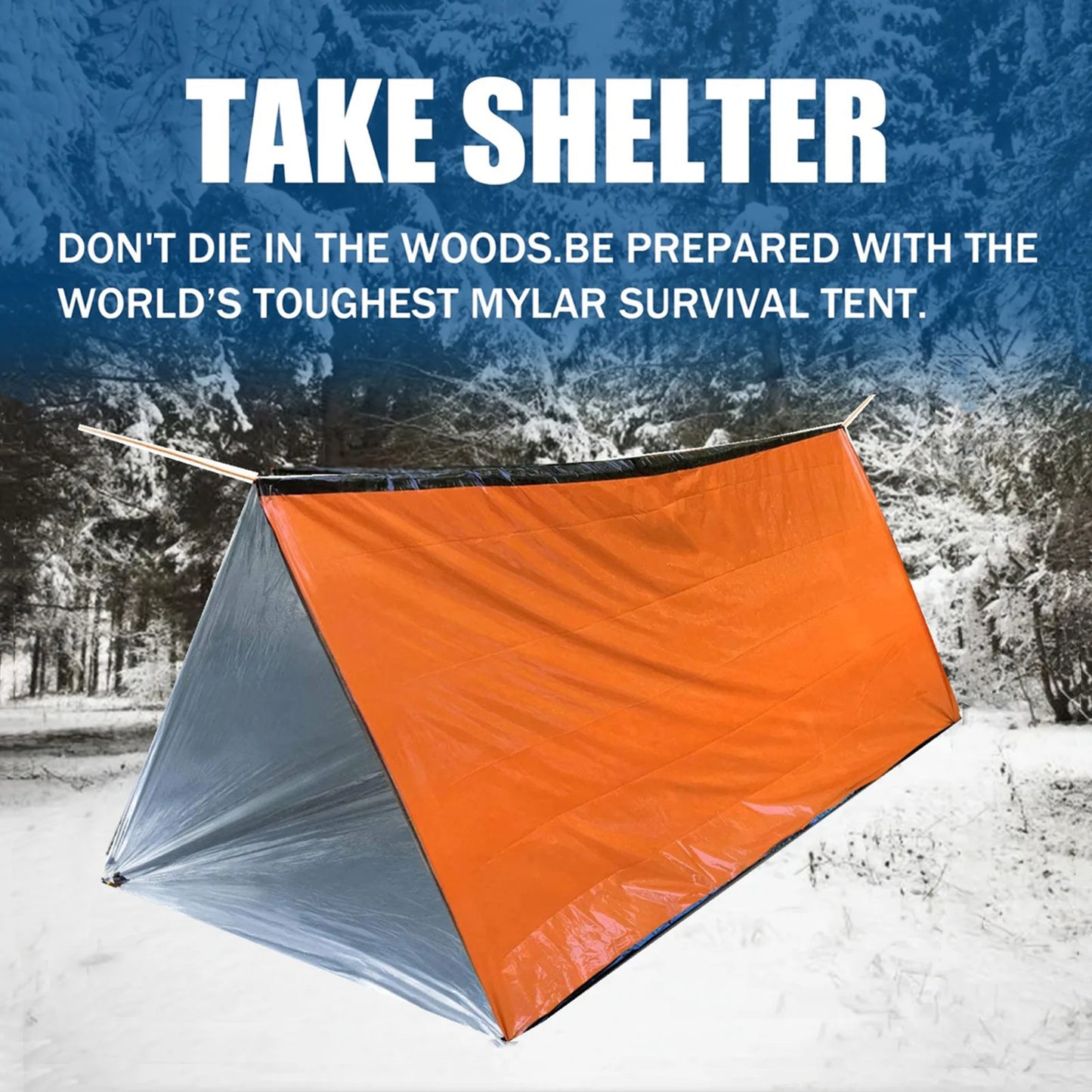 Emergency Shelter Bivy Survival Tent Kit Mylar Tube Tent Sleeping Bag Waterproof Outdoor SOS Thermal Blanket Reusable