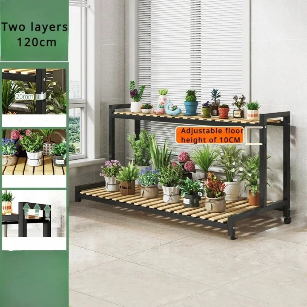 Multi-Layer Flower Rack Iron Staircase Floor Standing Storage Planter Shelf Garden Balcony Floor-standing Rack Plant Organizer