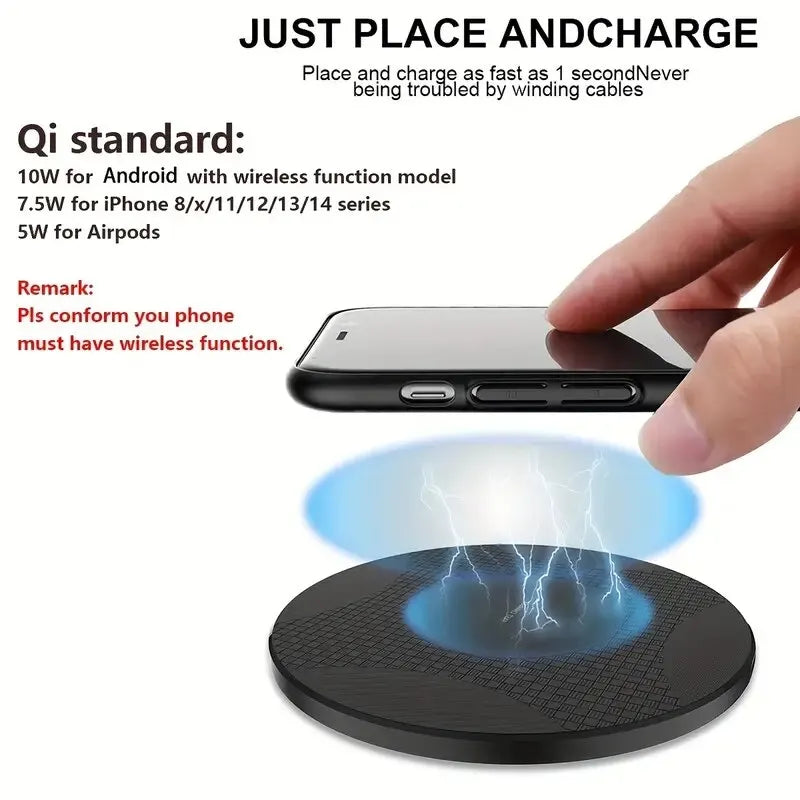 Fast Wireless Charger Pad Stand Desktop Ultra-thin