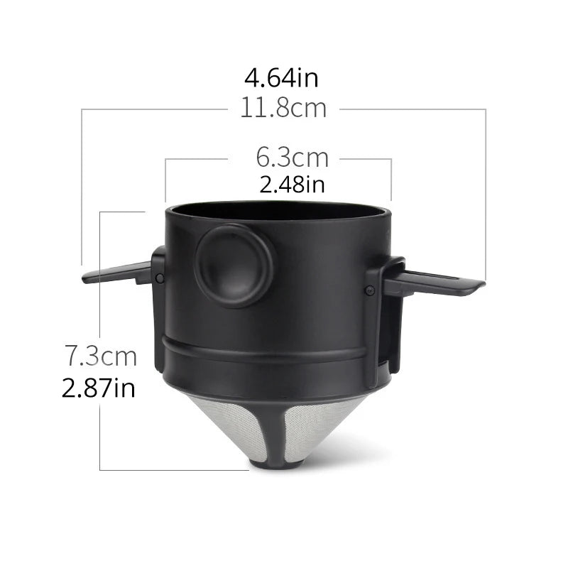 Collapsible Coffee Filter Portable Stainless Steel Drip Coffee Tea Holder Funnel Basket Reusable Tea Pot Holder Coffee Dripper