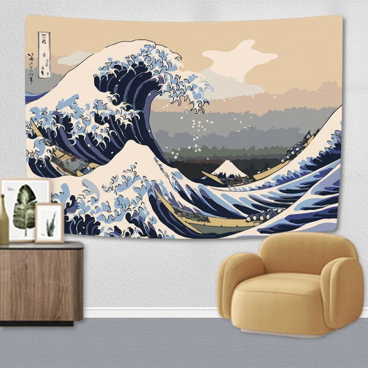 Japan Tapestry The Great Wave Of Kanagawa Printed Wall Hanging Carpets Bedroom Or Home For Decoration