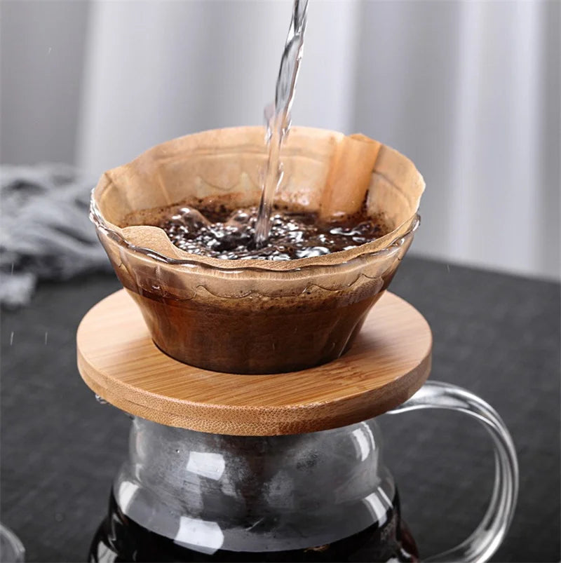 350/600/800ml Clear Glass Coffee Carafe Clouds Shape Glass Kettle Sharing Pot with Lids Coffee Pot for Pour Over Coffee Maker