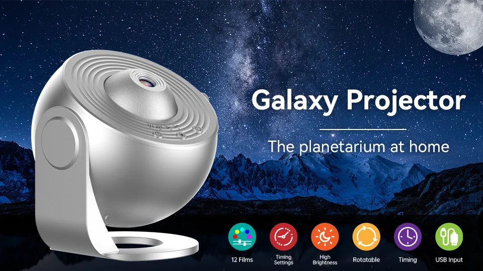 Night Light Galaxy Projector Starry Sky Projector 360° Rotate Planetarium Lamp For Kids Bedroom