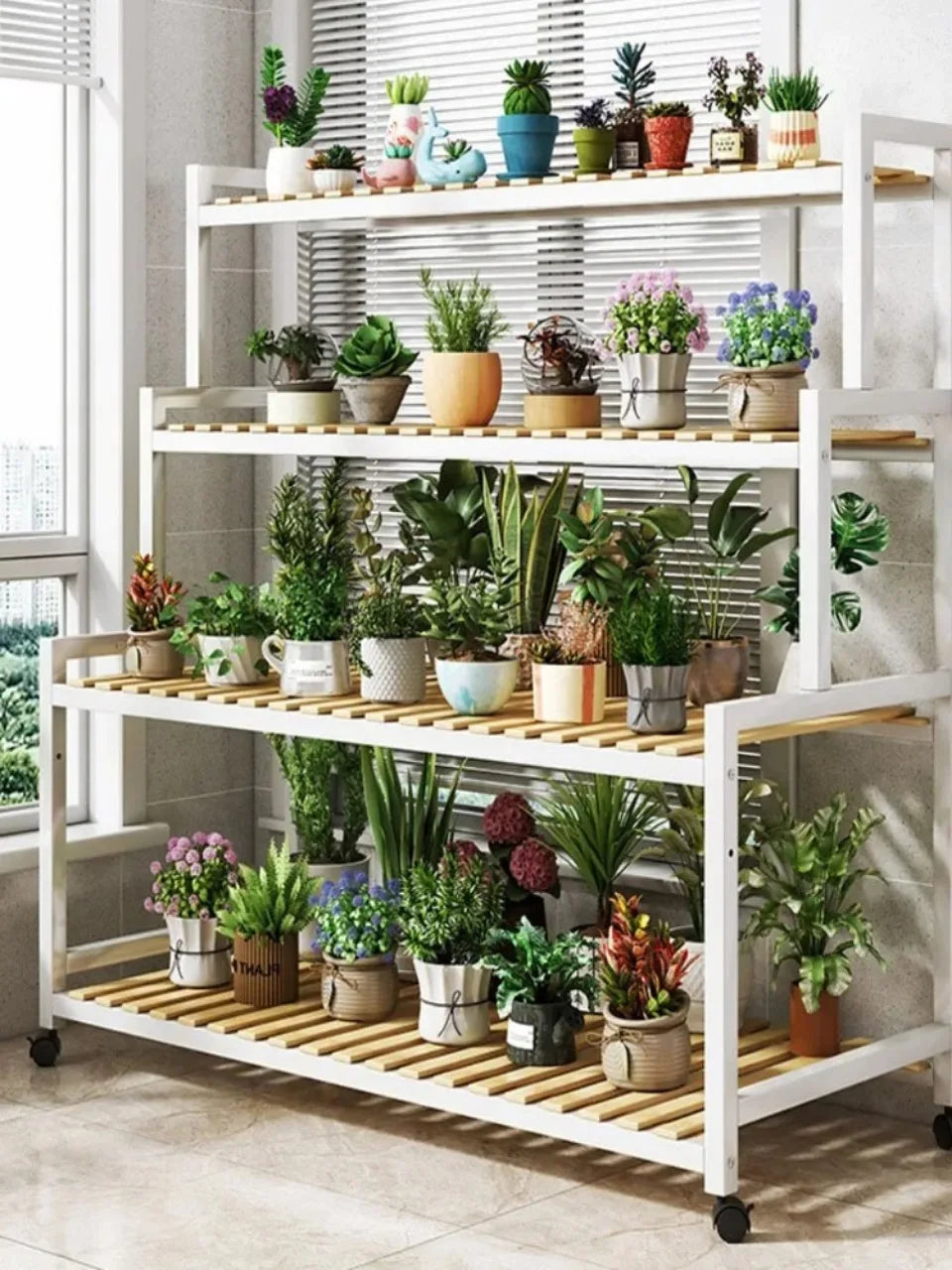 Multi-Layer Flower Rack Iron Staircase Floor Standing Storage Planter Shelf Garden Balcony Floor-standing Rack Plant Organizer