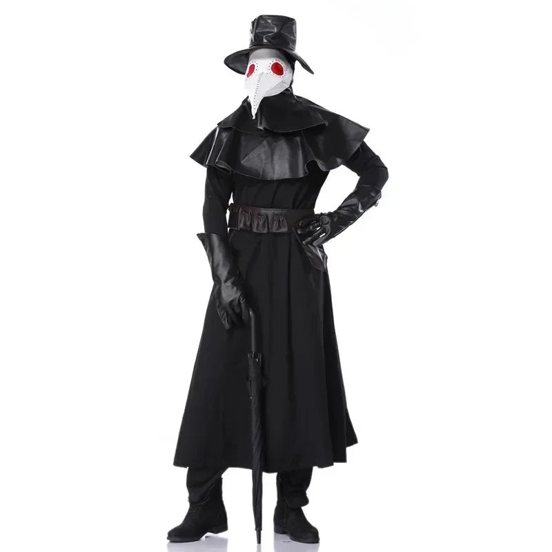 Plague Doctor Costumes Plague Doctor Mask Black Death Witch Cosplay Carnival Halloween Costumes Men Woman Adult Steam Punks Mask