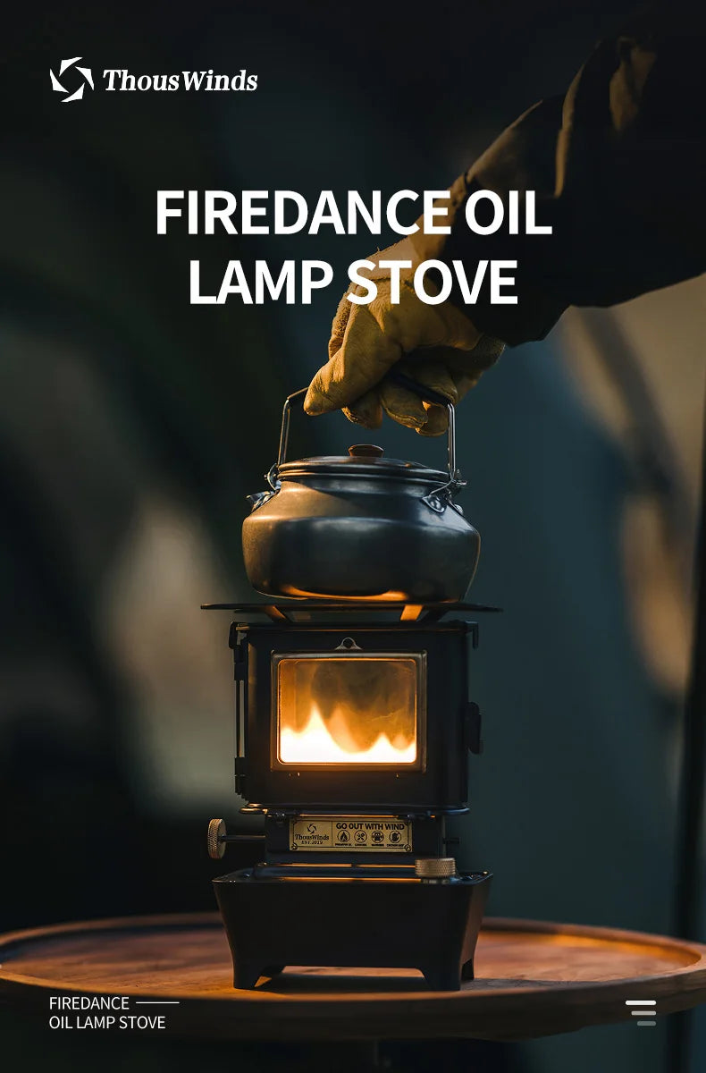 Thous Winds Firedance Oil Lamp Stove Portable Outdoor Camping Lantern Emotion Retro Lights for Picnic Backpack Camping