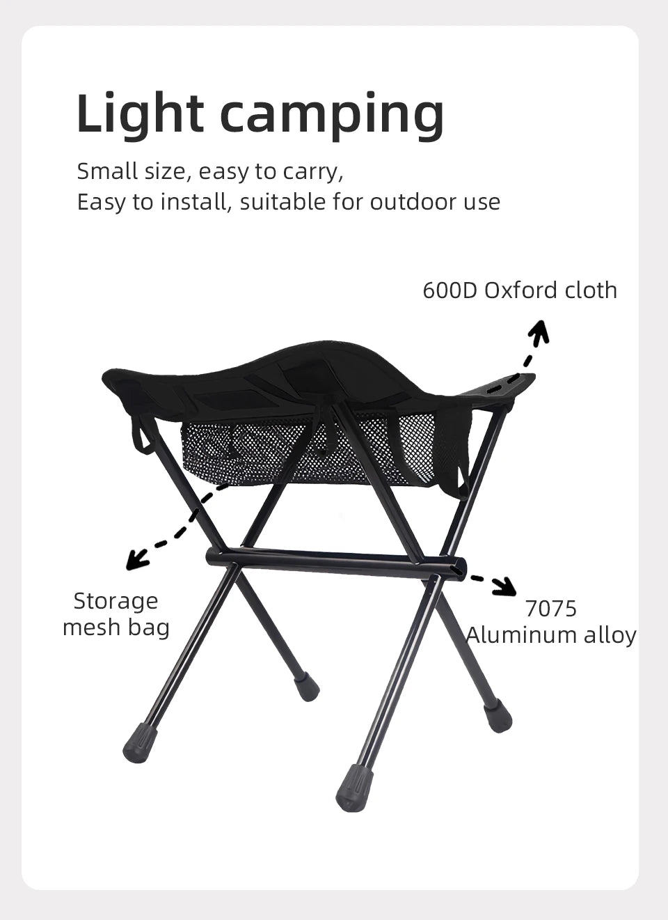 PACOONE Camping Portable Folding Stools Ultralight Aluminium Alloy Storage Chair  MIni Fishing Chair Picnic Lighweight Furniture