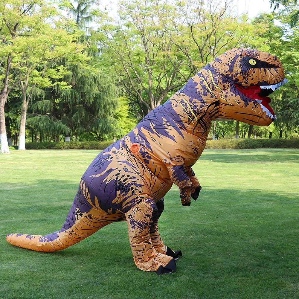 Adult Funny Full Body Dress-up Cosplay T-rex Dinosaur Inflatable Costume for Women Men Halloween Party Dino Performance Costumes