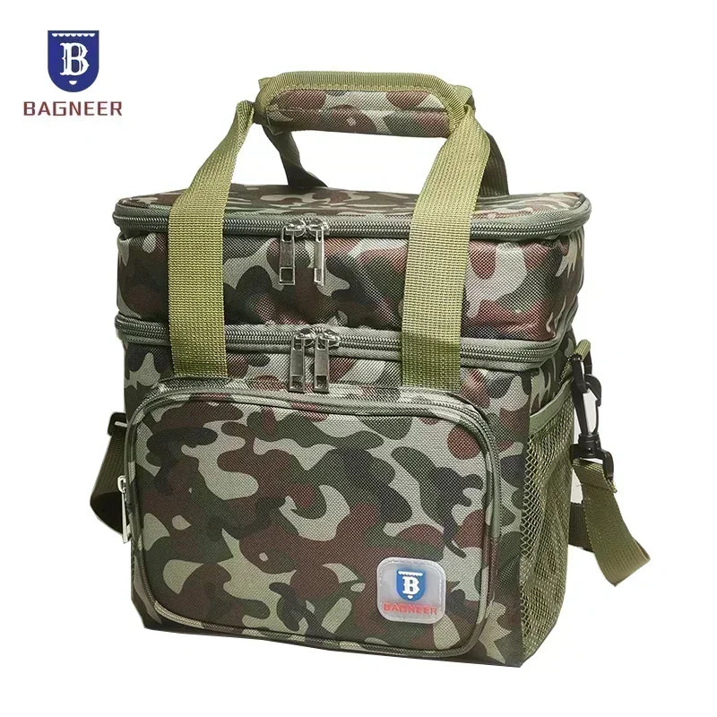 BAGNEER Thermal Lunch Bag Picnic Food Cooler Bags Insulated Case Waterproof Office School Lunchbag Shoulder Strap Cooling Box