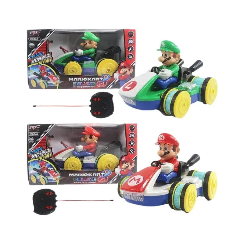 Super Mario Kartting Toys Mario Bros Luigi Anime Figure Model Remote Control Car