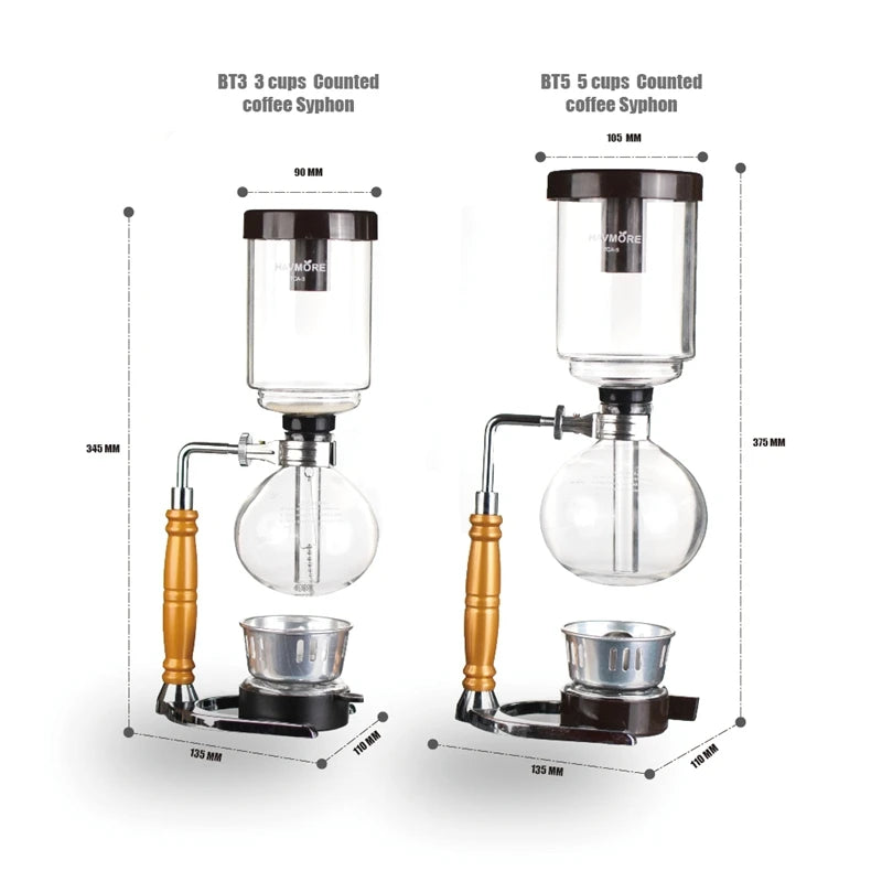 Syphon coffee maker Japanese Style Siphon pot  Resistant Glass Brewing Coffee Maker 2/3/5cups TCA-2/3/5