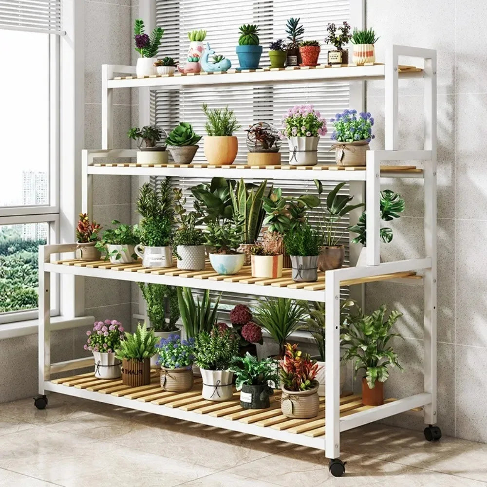 Multi-Layer Flower Rack Iron Staircase Floor Standing Storage Planter Shelf Garden Balcony Floor-standing Rack Plant Organizer