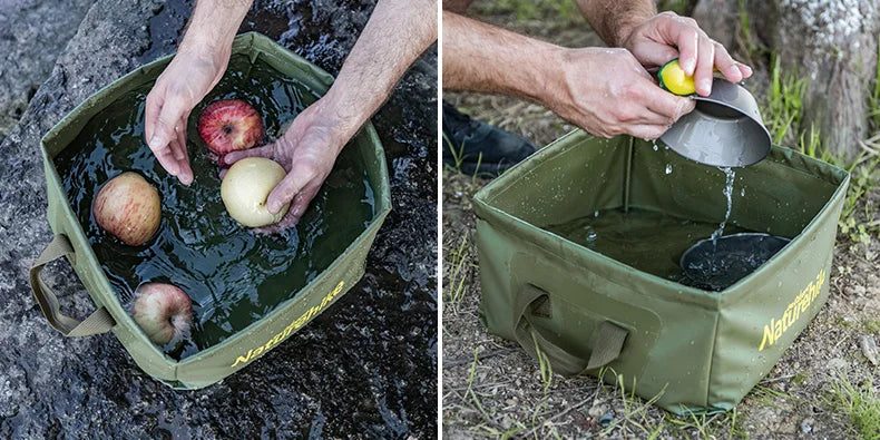 Naturehike 2024 New 13L Foldable Square Water Sink Bucket Storage Bag Travel Portable Outdoor Durable Camping Hiking kamp