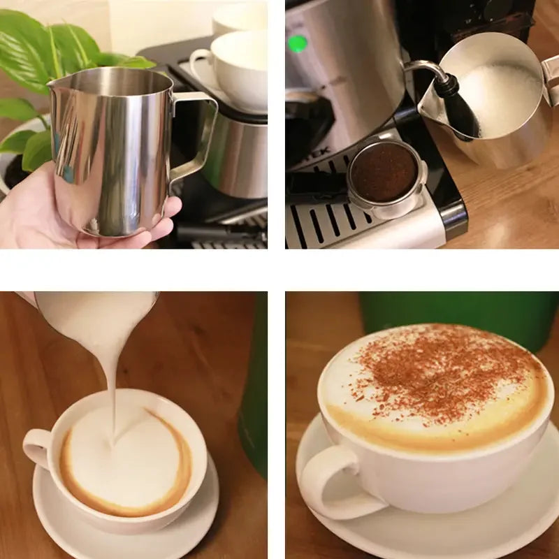 350/600/1000ml Milk Creamer Frothing Pitcher With Scale Stainless Steel Coffee Cup Jug Latte Espresso Steaming Cappuccino Cup