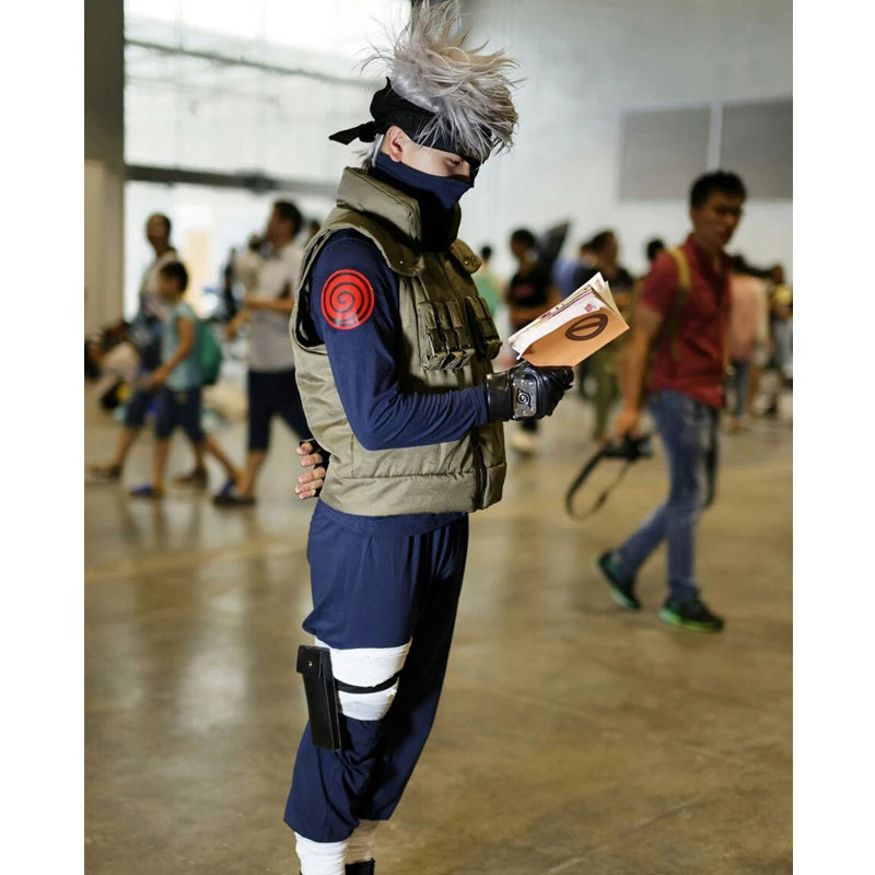 Hatake Kakashi Cosplay Costumes Anime Show Uniform Ninja Clothing Halloween Costume Set For Men Vest Top Pants