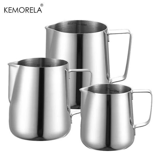 350/600/1000ml Milk Creamer Frothing Pitcher With Scale Stainless Steel Coffee Cup Jug Latte Espresso Steaming Cappuccino Cup