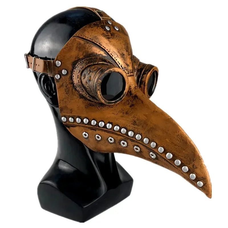 Halloween Black Rubber Plague Doctor Mask Long Nose Bird Beek Steampunk Gas Latex Face Mask Cosplay Prop for Kids and Adult