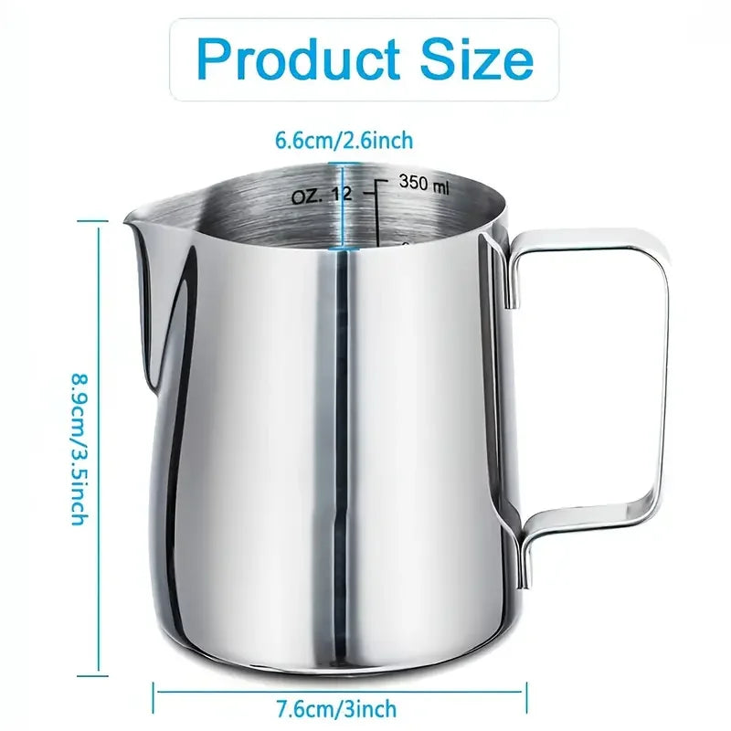 350/600/1000ml Milk Creamer Frothing Pitcher With Scale Stainless Steel Coffee Cup Jug Latte Espresso Steaming Cappuccino Cup