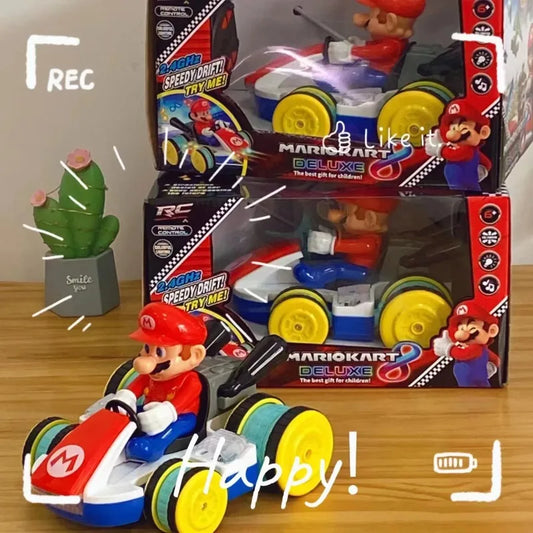 Super Mario Kartting Toys Mario Bros Luigi Anime Figure Model Remote Control Car