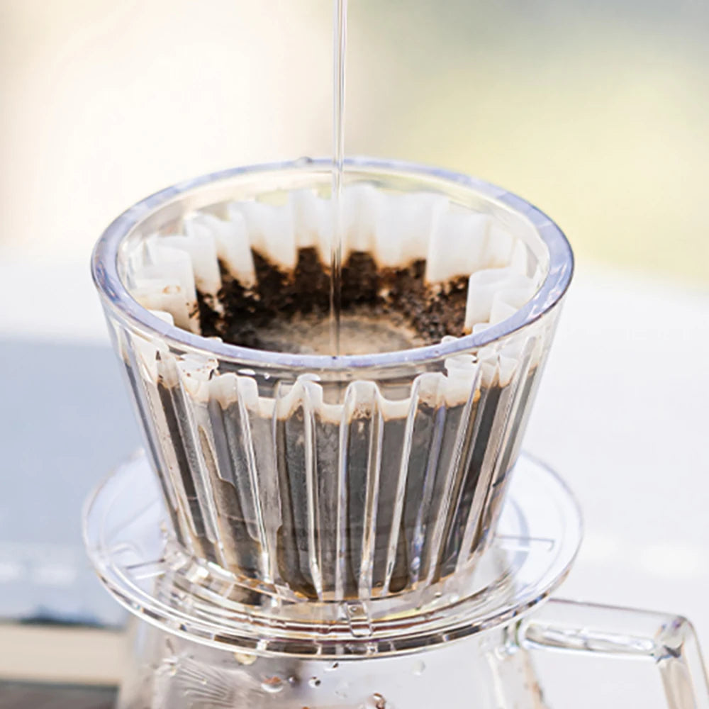 TIMEMORE B75 Basket Coffee Dripper Crystal Eye Pour Over Coffee Filter PCTG 1-2Cups Coffee Maker Flat Bottom Increase Uniformity