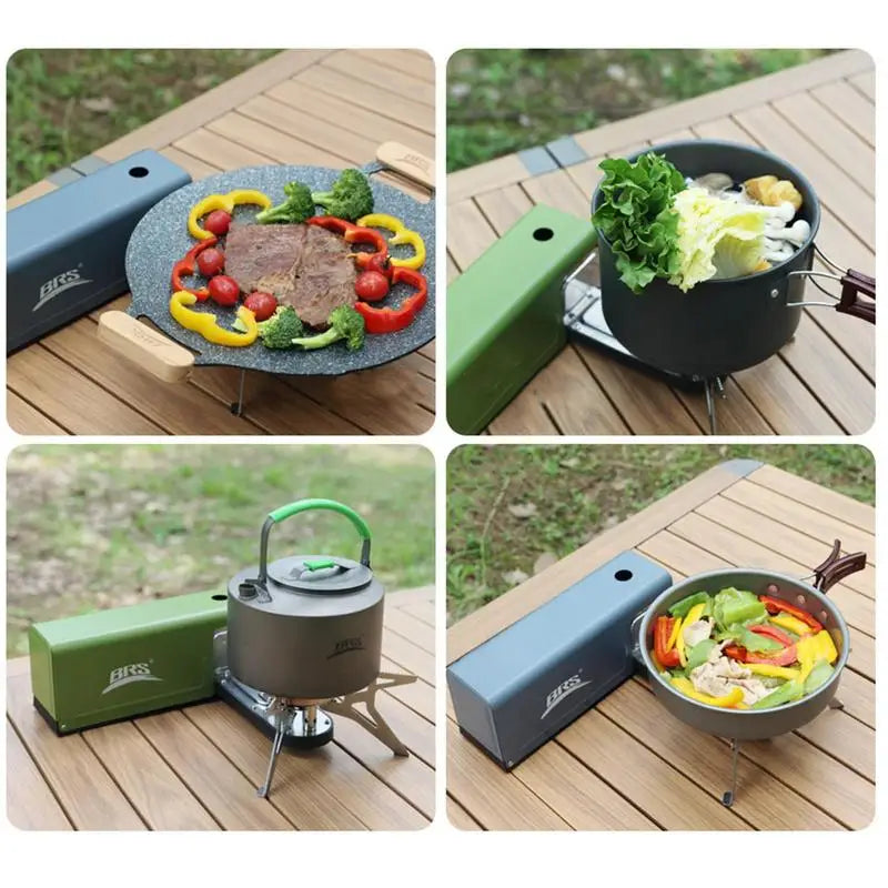 Camping Stove Mini Camping Stove BRS-97 Portable stove Folding Design Three-Burner Fire Stainless Steel Wind Circle for Hiking