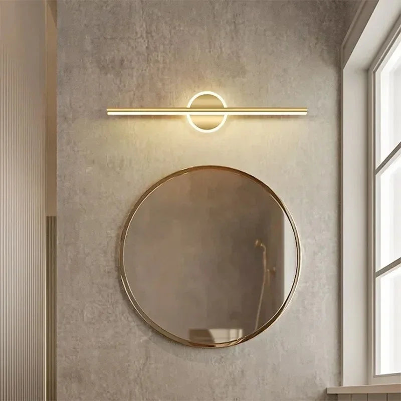 Modern LED Wall Lamp Black Gold Mirror Lights Dresser Bathroom Toilet  Long Strip Lamps Wall Decor Led Light Home Fixture Lustre