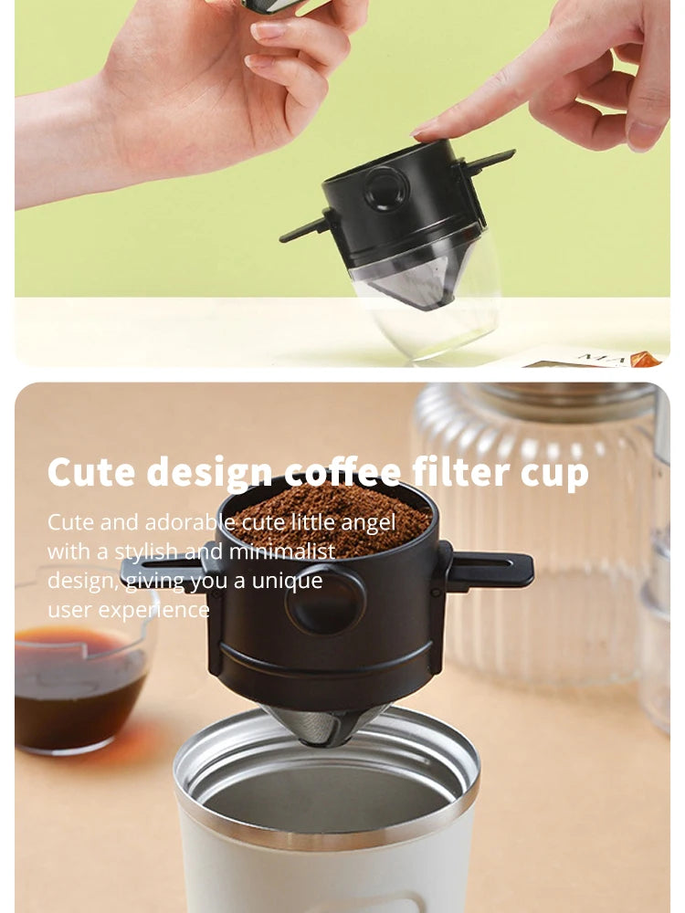 Collapsible Coffee Filter Portable Stainless Steel Drip Coffee Tea Holder Funnel Basket Reusable Tea Pot Holder Coffee Dripper