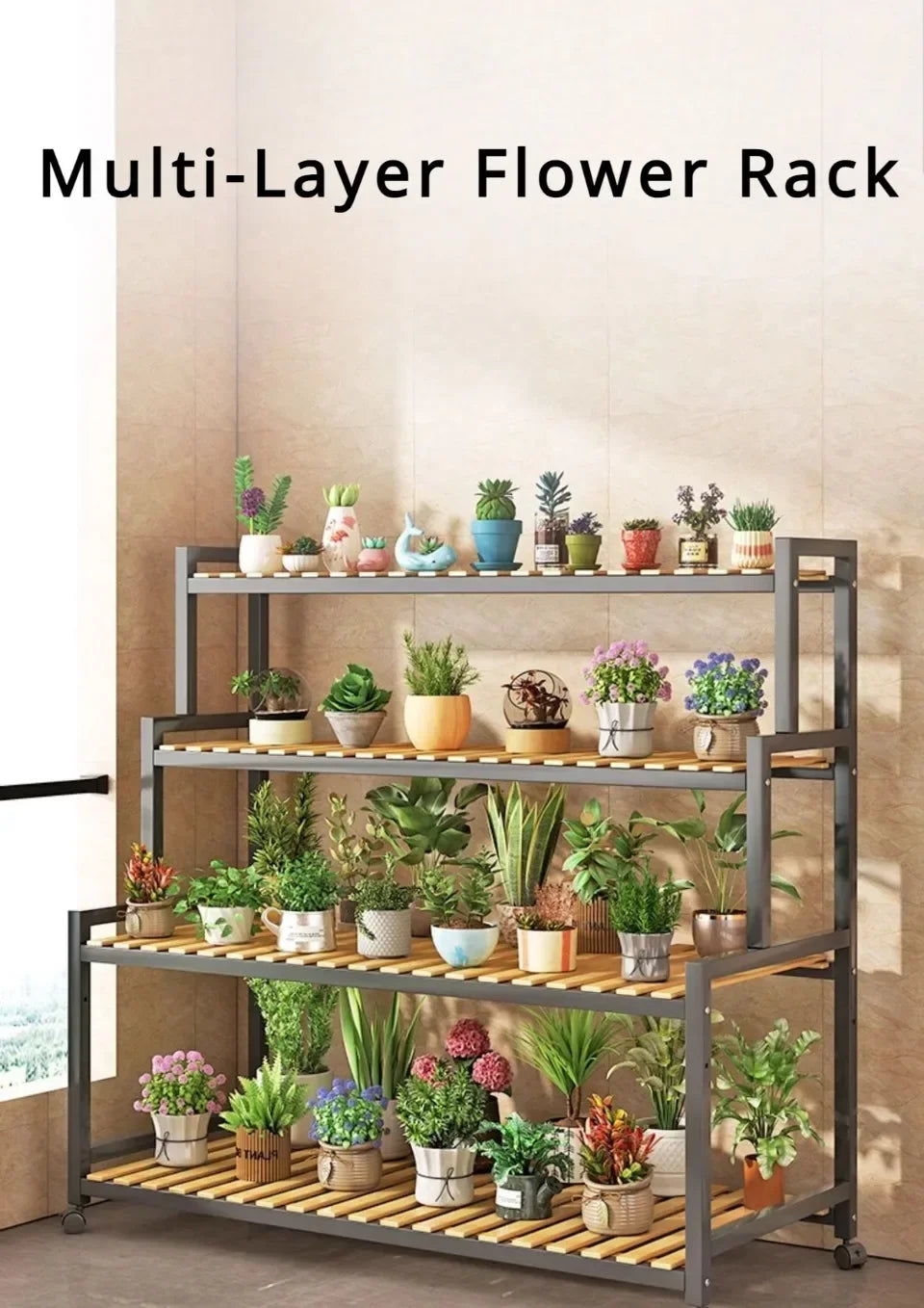 Multi-Layer Flower Rack Iron Staircase Floor Standing Storage Planter Shelf Garden Balcony Floor-standing Rack Plant Organizer