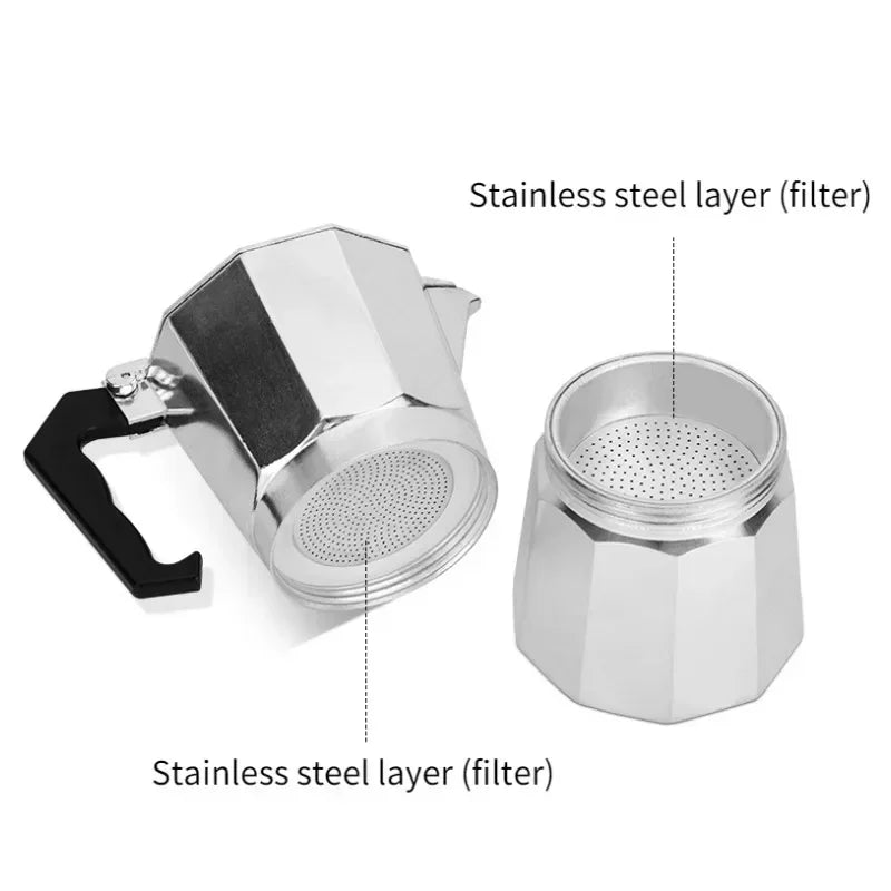 Mocha Coffee Pots Italian Aluminum Octagonal Pot Coffee Cup Maker Tea Maker Portable Coffee Maker