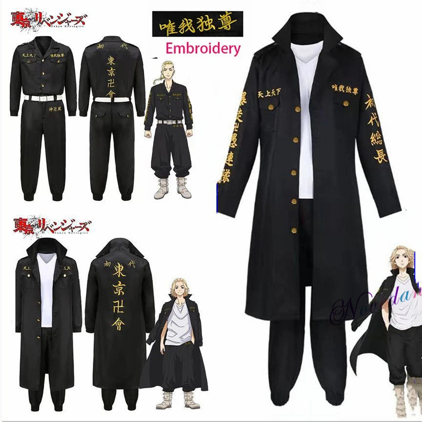 Anime Tokyo Revengers Cosplay Costume Mikey Manjiro Sano Ken Embroidery Jacket Coat Tokyo Manji Gang Cosplay Uniform Women Men