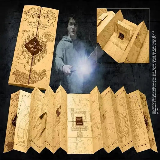 Hot Toys Harries Potters Marauder's Map Vintage Decorative Poster Hogwarts School Ticket Magic Wall Sticker Painting