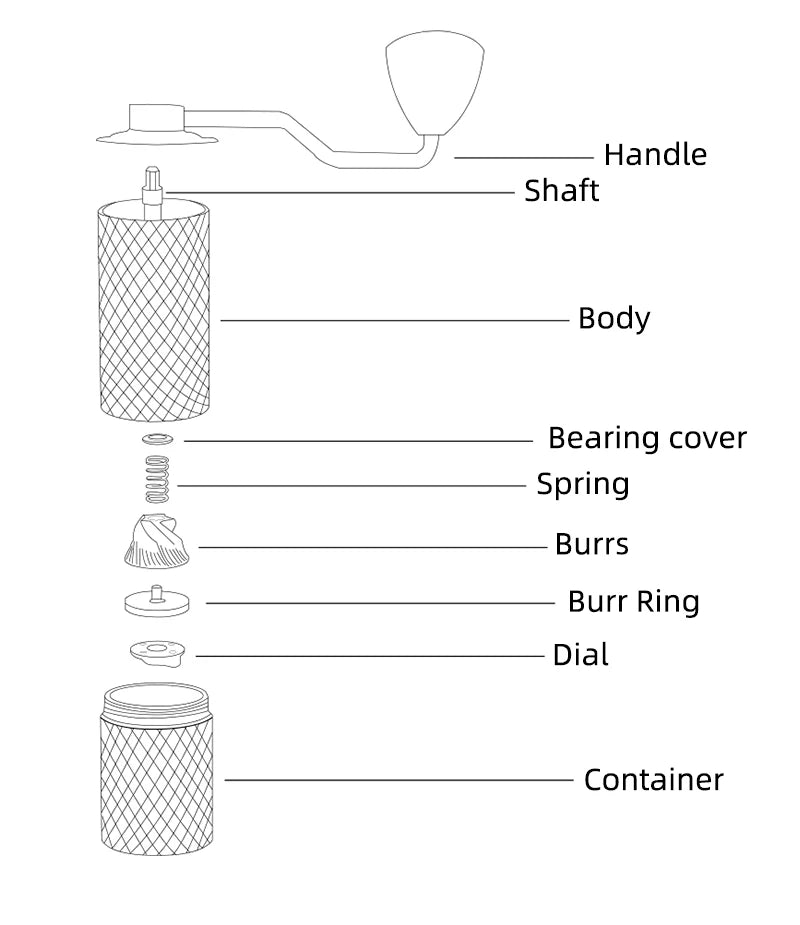 Upgrade Manual Coffee Grinder CNC Professional Stainless Steel Diamond Adjustable Manual Burr Coffee Bean Grinding