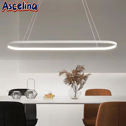 Modern LED Pendant Lighting For Living Room Dining Room Bedroom Study Room Black and White Simple Line Home Decoration Lightings