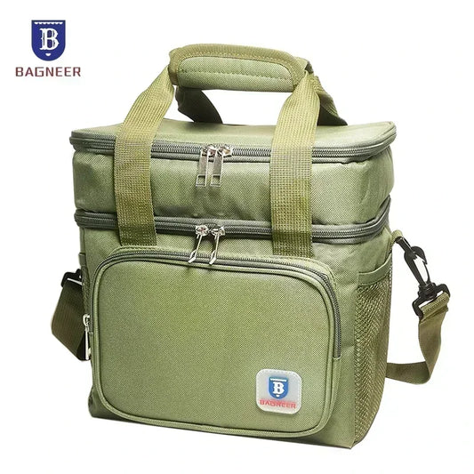 BAGNEER Thermal Lunch Bag Picnic Food Cooler Bags Insulated Case Waterproof Office School Lunchbag Shoulder Strap Cooling Box