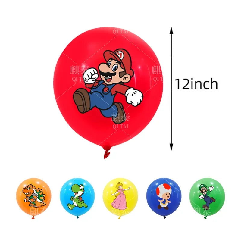 Super Mario Series Anime Figures Balloon Set Mario Bros Luigi Yoshi Children Partys Theme Balloon Decorate