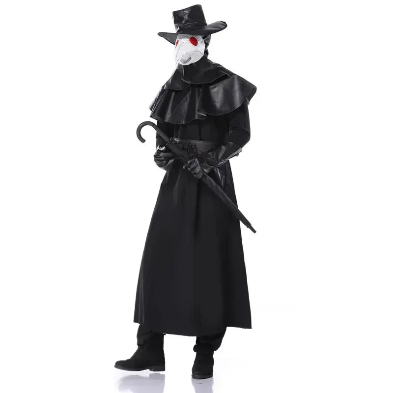 Plague Doctor Costumes Plague Doctor Mask Black Death Witch Cosplay Carnival Halloween Costumes Men Woman Adult Steam Punks Mask