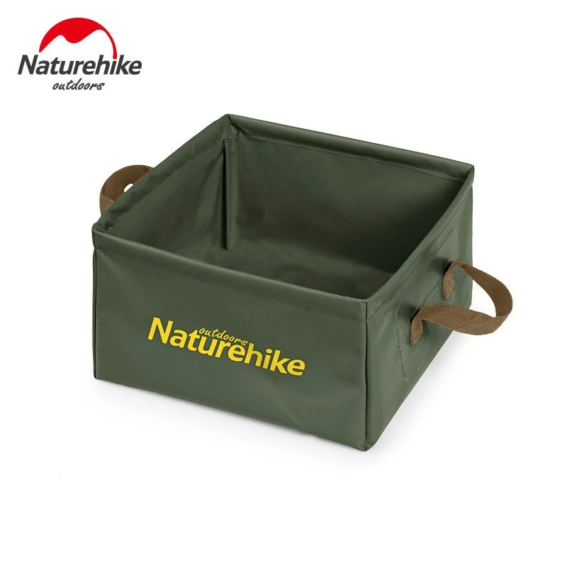 Naturehike 2024 New 13L Foldable Square Water Sink Bucket Storage Bag Travel Portable Outdoor Durable Camping Hiking kamp