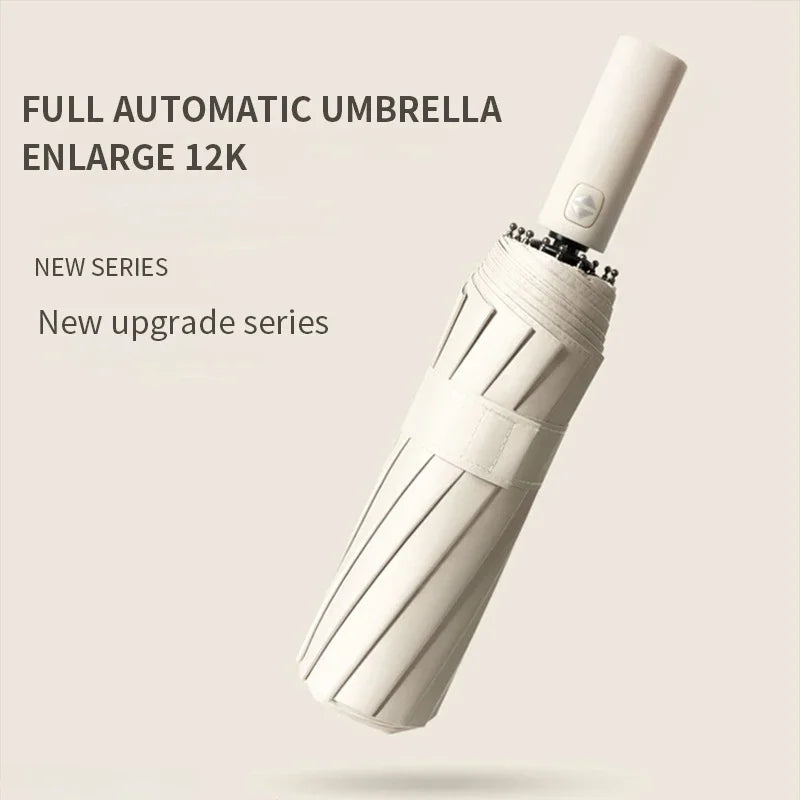 Xiaomi 12 Bone Solid Color Automatic Umbrella Light Collapsible Large Size Sunshade Uv Protection One-Button Switch Umbrella